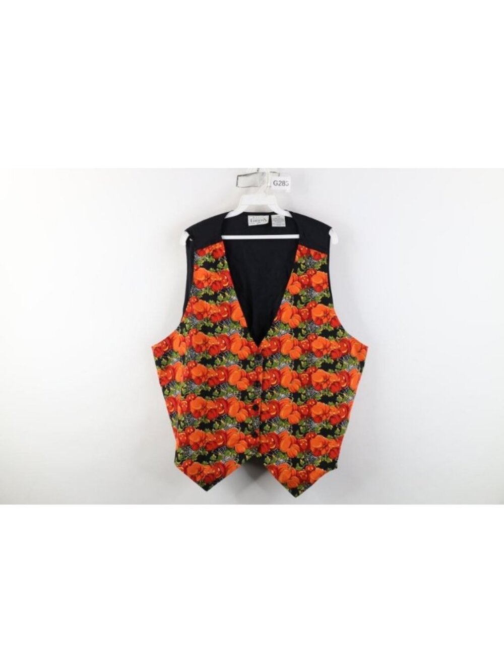 Vintage 90s Streetwear Womens 24W Halloween Pumpkin Spider Button Vest Jacket
